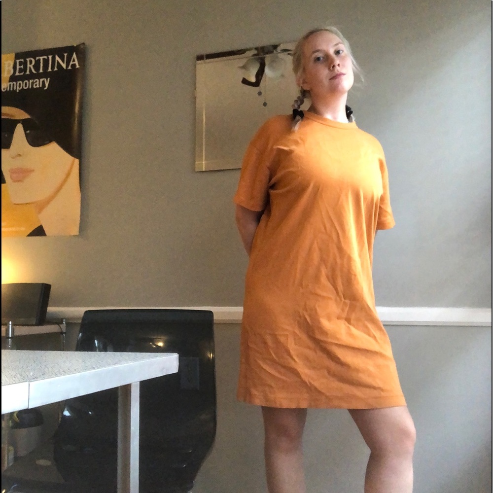 Uniqlo Orange T-Shirt Dress